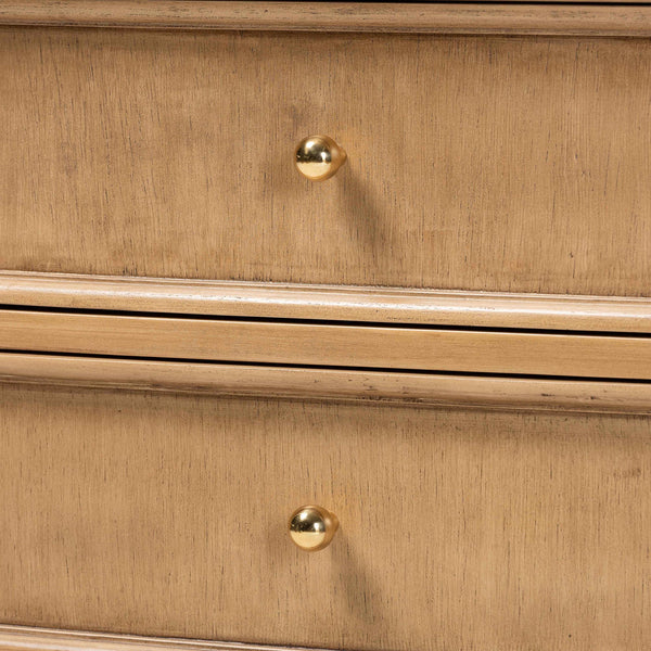 Baxton Studio Bali & Pari Karmel Solid Java Hardwood 3-drawer Chest with Tapered Legs for Bedroom Karmel-Antq Beige-Wooden-3DRW-Chest