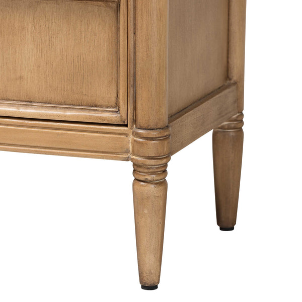 Baxton Studio Bali & Pari Karmel Solid Java Hardwood 3-drawer Chest with Tapered Legs for Bedroom Karmel-Antq Beige-Wooden-3DRW-Chest