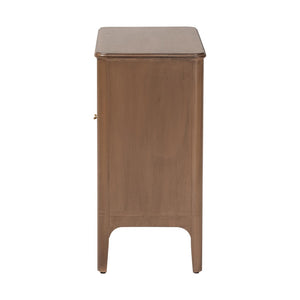 Baxton Studio Bali & Pari Latifa Solid Wood Accent Cabinet Handcrafted Mid-century Storage for Entryway Latifa-Antq Brown-Wooden-2DR-Cabinet