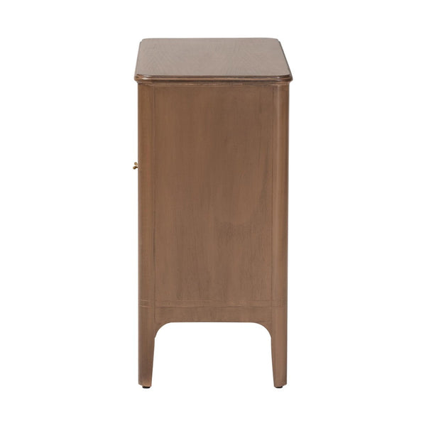 Baxton Studio Bali & Pari Latifa Solid Wood Accent Cabinet Handcrafted Mid-century Storage for Entryway Latifa-Antq Brown-Wooden-2DR-Cabinet
