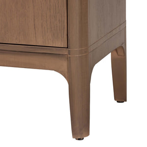 Baxton Studio Bali & Pari Latifa Solid Wood Accent Cabinet Handcrafted Mid-century Storage for Entryway Latifa-Antq Brown-Wooden-2DR-Cabinet