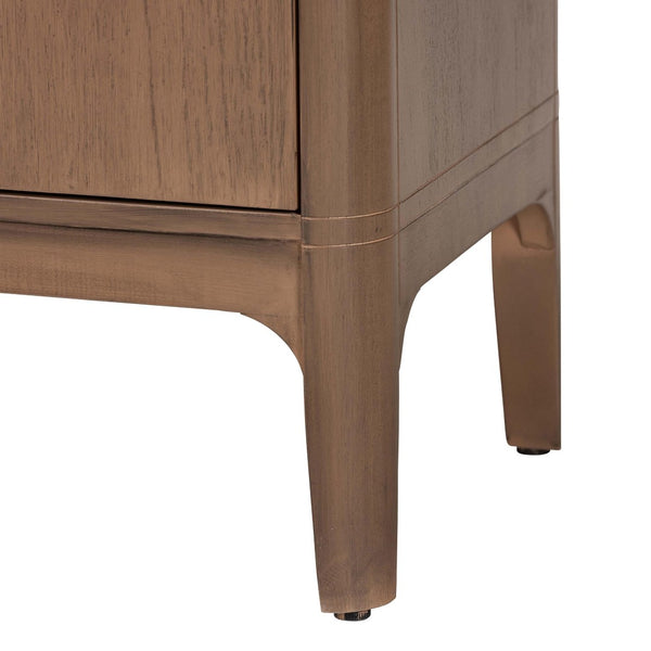 Baxton Studio Bali & Pari Latifa Solid Wood Accent Cabinet Handcrafted Mid-century Storage for Entryway Latifa-Antq Brown-Wooden-2DR-Cabinet