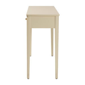 Baxton Studio Bali Leeba Console Table — 3-Drawer Fluted Wood Console With Scalloped Frame, Java Hardwood Craftsmanship Leeba-Beige-Wooden-3DRW-Console Table