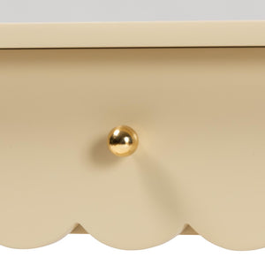 Baxton Studio Bali & Pari Liba Solid Wood Farmhouse Console with Three Drawers and Open Shelf Display Liba-Beige-Wooden-3DRW-Console Table