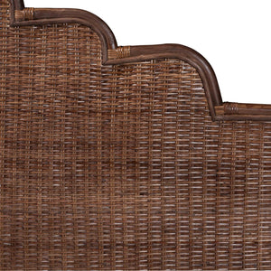 Baxton Studio Bali & Pari Raphaela Handwoven Rattan Queen Headboard Bohemian Stepped Arch Bedroom Accent 74.8W x 1.2D x 63H WS238-Coffee Bean/Rattan-HB-King