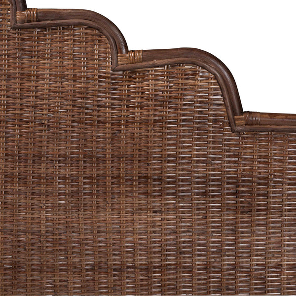 Baxton Studio Bali & Pari Raphaela Handwoven Rattan Queen Headboard Bohemian Stepped Arch Bedroom Accent 74.8W x 1.2D x 63H WS238-Coffee Bean/Rattan-HB-King