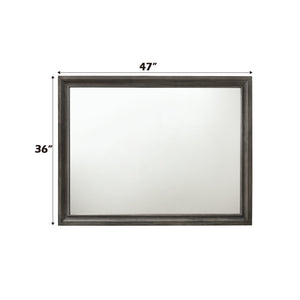 English Elm Naima Gray Finish Mirror — Sleek Non-Beveled Modern Wall Mirror, Clear Reflective Surface for Rooms B2726P261248