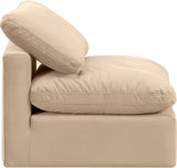 Indulge Beige Velvet Armless Chair 147Beige-Armless Meridian Furniture