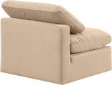 Indulge Beige Velvet Armless Chair 147Beige-Armless Meridian Furniture