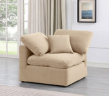 Indulge Beige Velvet Corner Chair 147Beige-Corner Meridian Furniture