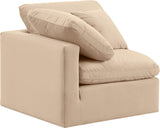 Indulge Beige Velvet Corner Chair 147Beige-Corner Meridian Furniture