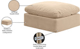 Indulge Beige Velvet Ottoman 147Beige-Ott Meridian Furniture