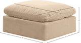 Indulge Beige Velvet Ottoman 147Beige-Ott Meridian Furniture