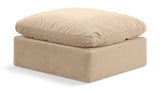 Indulge Beige Velvet Ottoman 147Beige-Ott Meridian Furniture