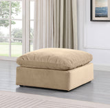 Indulge Beige Velvet Ottoman 147Beige-Ott Meridian Furniture