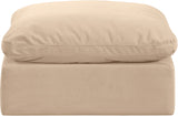 Indulge Beige Velvet Ottoman 147Beige-Ott Meridian Furniture