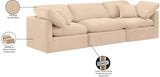 Indulge Beige Velvet Modular Sofa 147Beige-S105 Meridian Furniture