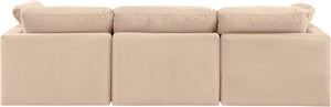 Indulge Beige Velvet Modular Sofa 147Beige-S105 Meridian Furniture