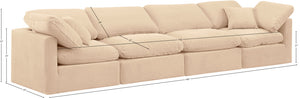 Indulge Beige Velvet Modular Sofa 147Beige-S140 Meridian Furniture