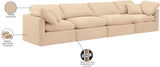 Indulge Beige Velvet Modular Sofa 147Beige-S140 Meridian Furniture