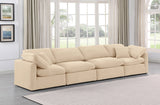 Indulge Beige Velvet Modular Sofa 147Beige-S140 Meridian Furniture