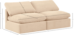 Indulge Beige Velvet Modular Sofa 147Beige-S2 Meridian Furniture