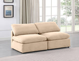 Indulge Beige Velvet Modular Sofa 147Beige-S2 Meridian Furniture