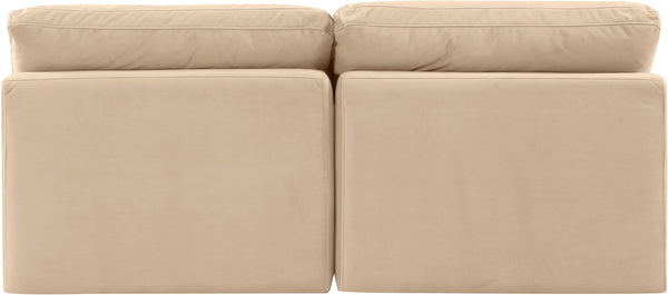 Indulge Beige Velvet Modular Sofa 147Beige-S2 Meridian Furniture