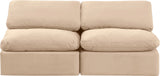 Indulge Beige Velvet Modular Sofa 147Beige-S2 Meridian Furniture