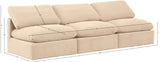 Indulge Beige Velvet Modular Sofa 147Beige-S3 Meridian Furniture