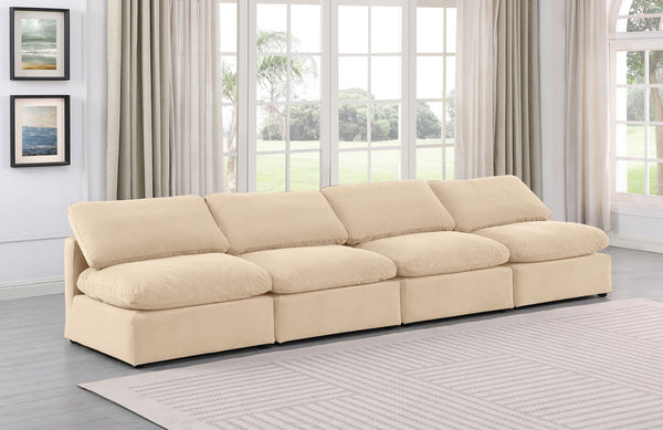 Indulge Beige Velvet Modular Sofa 147Beige-S4 Meridian Furniture