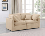 Indulge Beige Velvet Modular Sofa 147Beige-S70 Meridian Furniture