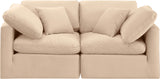 Indulge Beige Velvet Modular Sofa 147Beige-S70 Meridian Furniture