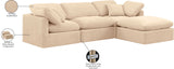 Indulge Beige Velvet Modular Sectional 147Beige-Sec4A Meridian Furniture