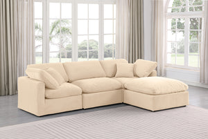 Indulge Beige Velvet Modular Sectional 147Beige-Sec4A Meridian Furniture