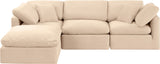 Indulge Beige Velvet Modular Sectional 147Beige-Sec4A Meridian Furniture