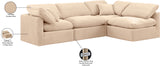 Indulge Beige Velvet Modular Sectional 147Beige-Sec4B Meridian Furniture