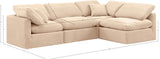 Indulge Beige Velvet Modular Sectional 147Beige-Sec4B Meridian Furniture