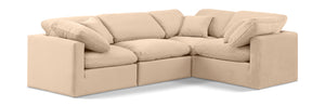 Indulge Beige Velvet Modular Sectional 147Beige-Sec4C Meridian Furniture