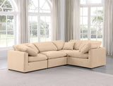 Indulge Beige Velvet Modular Sectional 147Beige-Sec4C Meridian Furniture