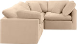 Indulge Beige Velvet Modular Sectional 147Beige-Sec4C Meridian Furniture