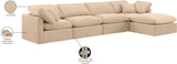 Indulge Beige Velvet Modular Sectional 147Beige-Sec5A Meridian Furniture