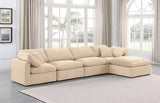 Indulge Beige Velvet Modular Sectional 147Beige-Sec5A Meridian Furniture