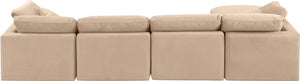 Indulge Beige Velvet Modular Sectional 147Beige-Sec5A Meridian Furniture