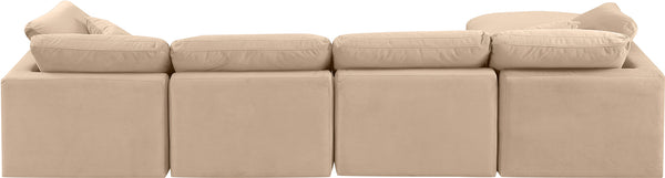 Indulge Beige Velvet Modular Sectional 147Beige-Sec5A Meridian Furniture