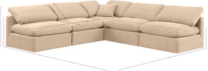 Indulge Beige Velvet Modular Sectional 147Beige-Sec5B Meridian Furniture