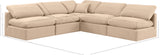 Indulge Beige Velvet Modular Sectional 147Beige-Sec5B Meridian Furniture