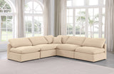 Indulge Beige Velvet Modular Sectional 147Beige-Sec5B Meridian Furniture