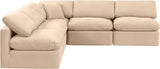 Indulge Beige Velvet Modular Sectional 147Beige-Sec5B Meridian Furniture