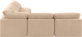 Indulge Beige Velvet Modular Sectional 147Beige-Sec5B Meridian Furniture